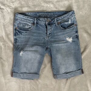 Aeropostale Ripped Blue Jean Shorts